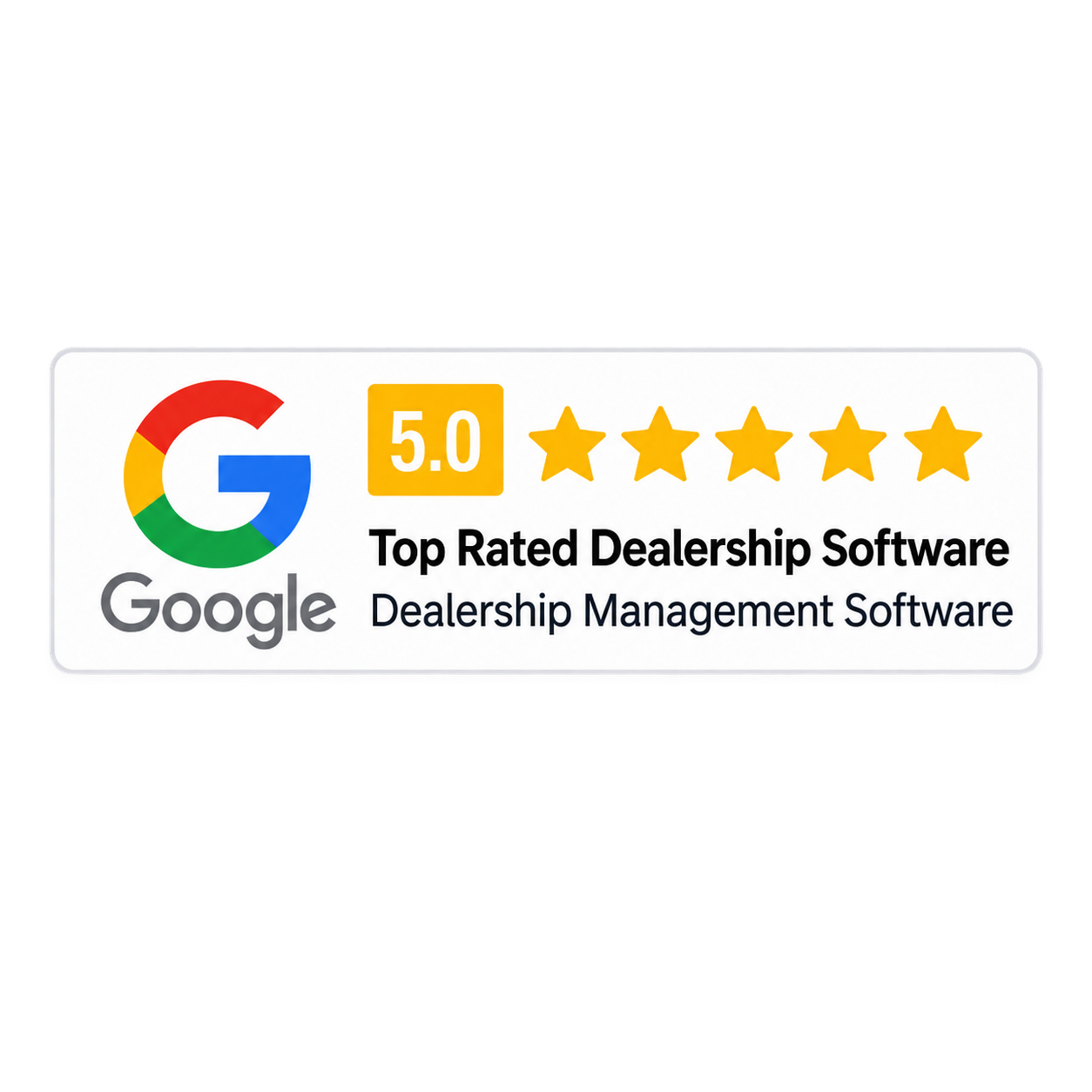 Google dealership software rating badge